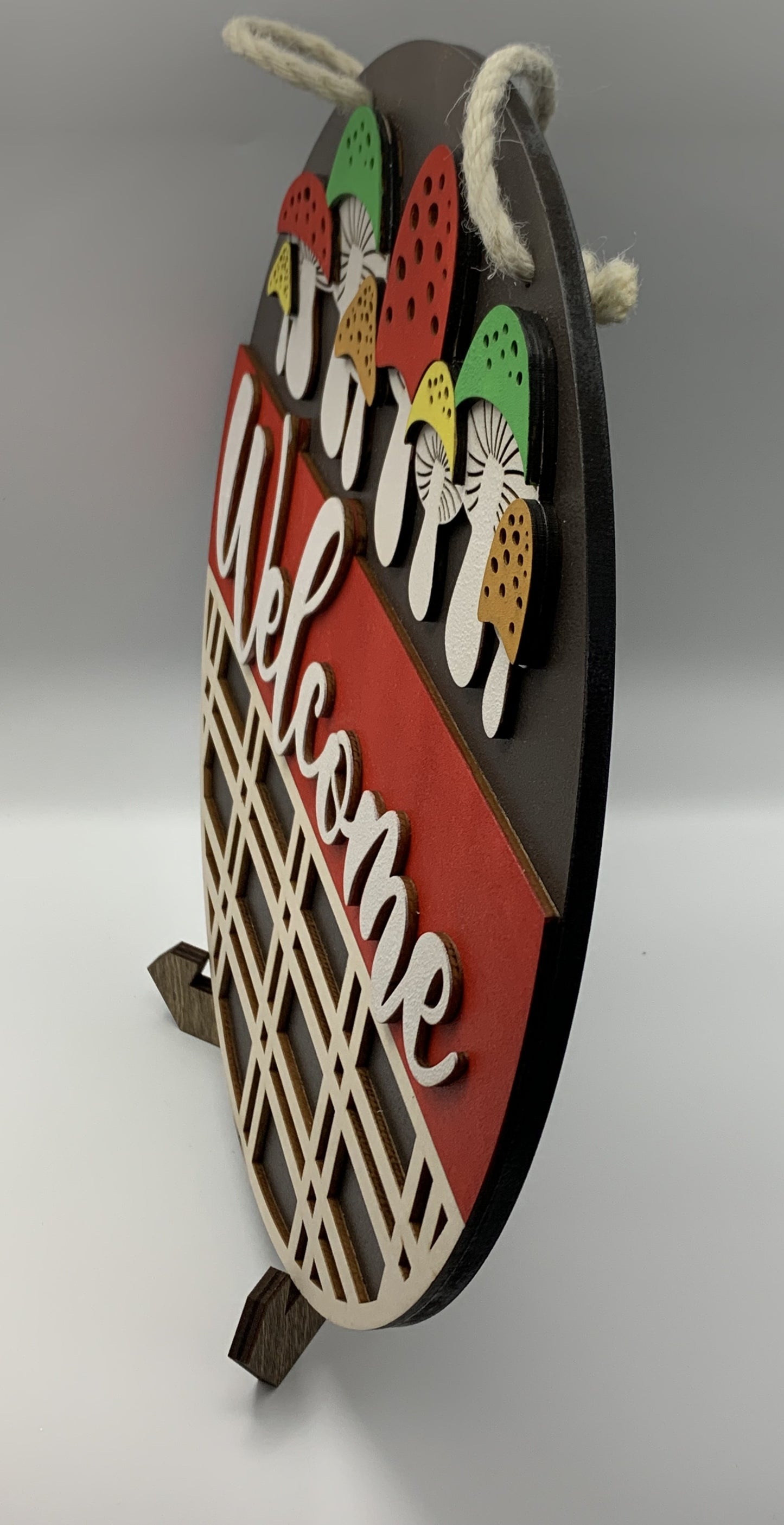 Welcome Sign with Mushroom design