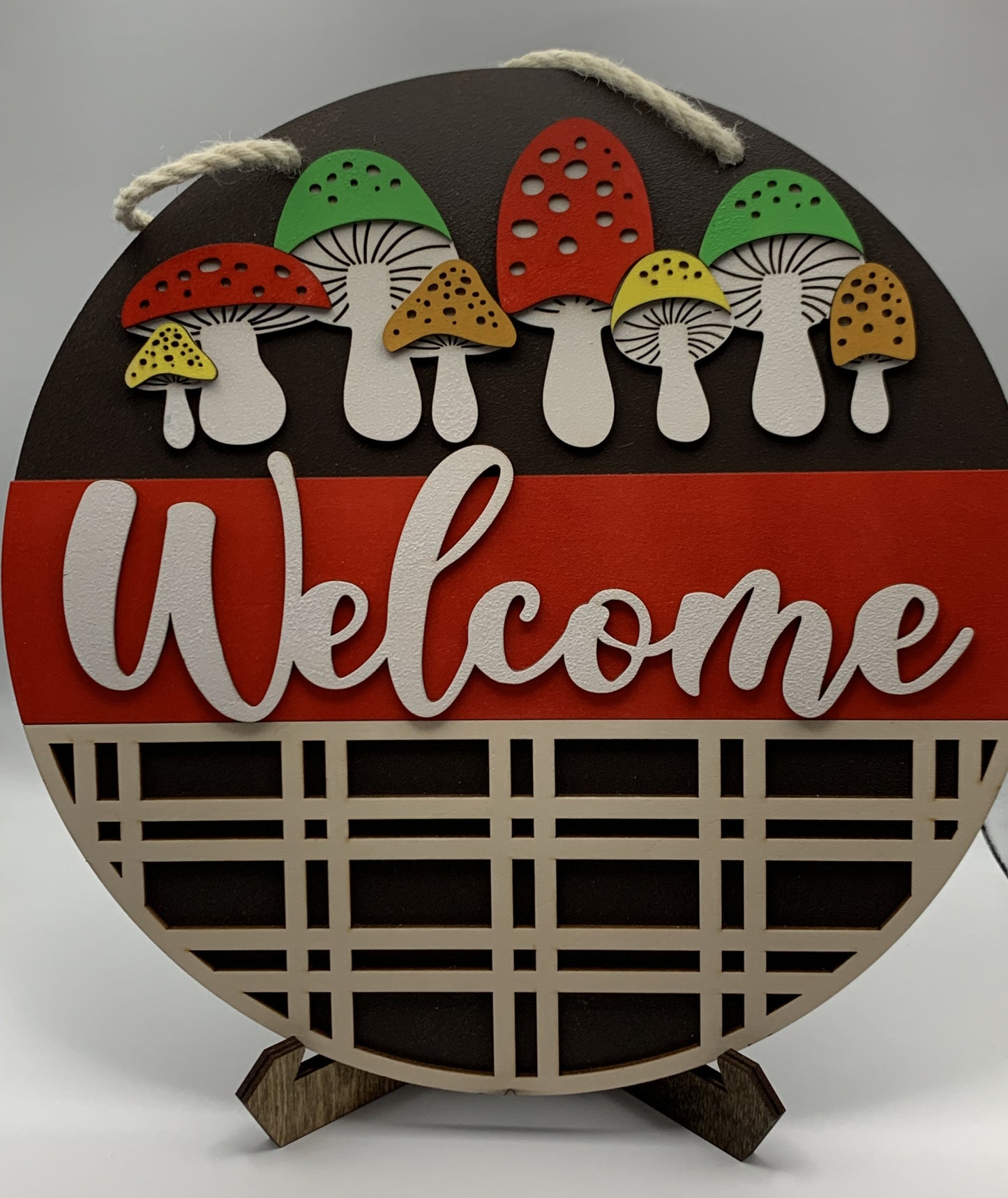 Welcome Sign with Mushroom design