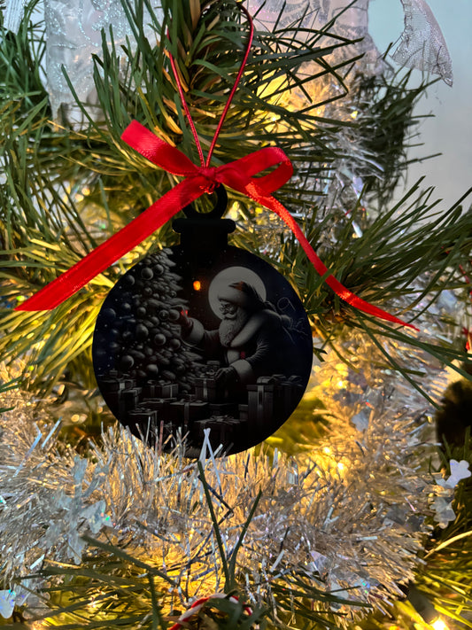 Black acrylic ornament