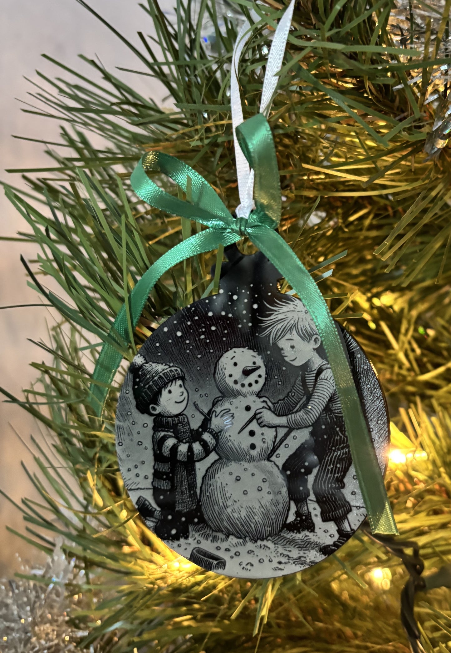 Black acrylic ornament