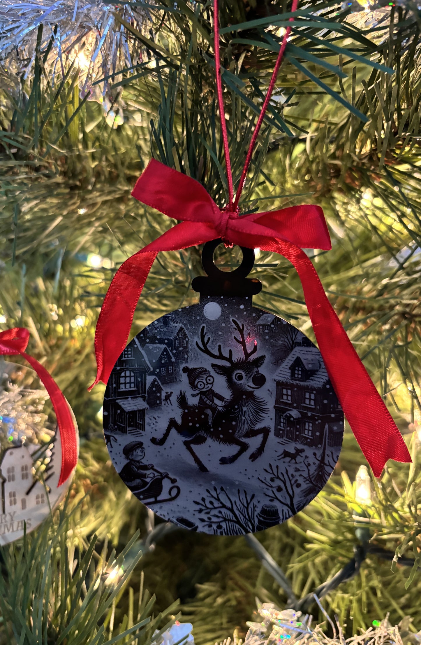 Black acrylic ornament