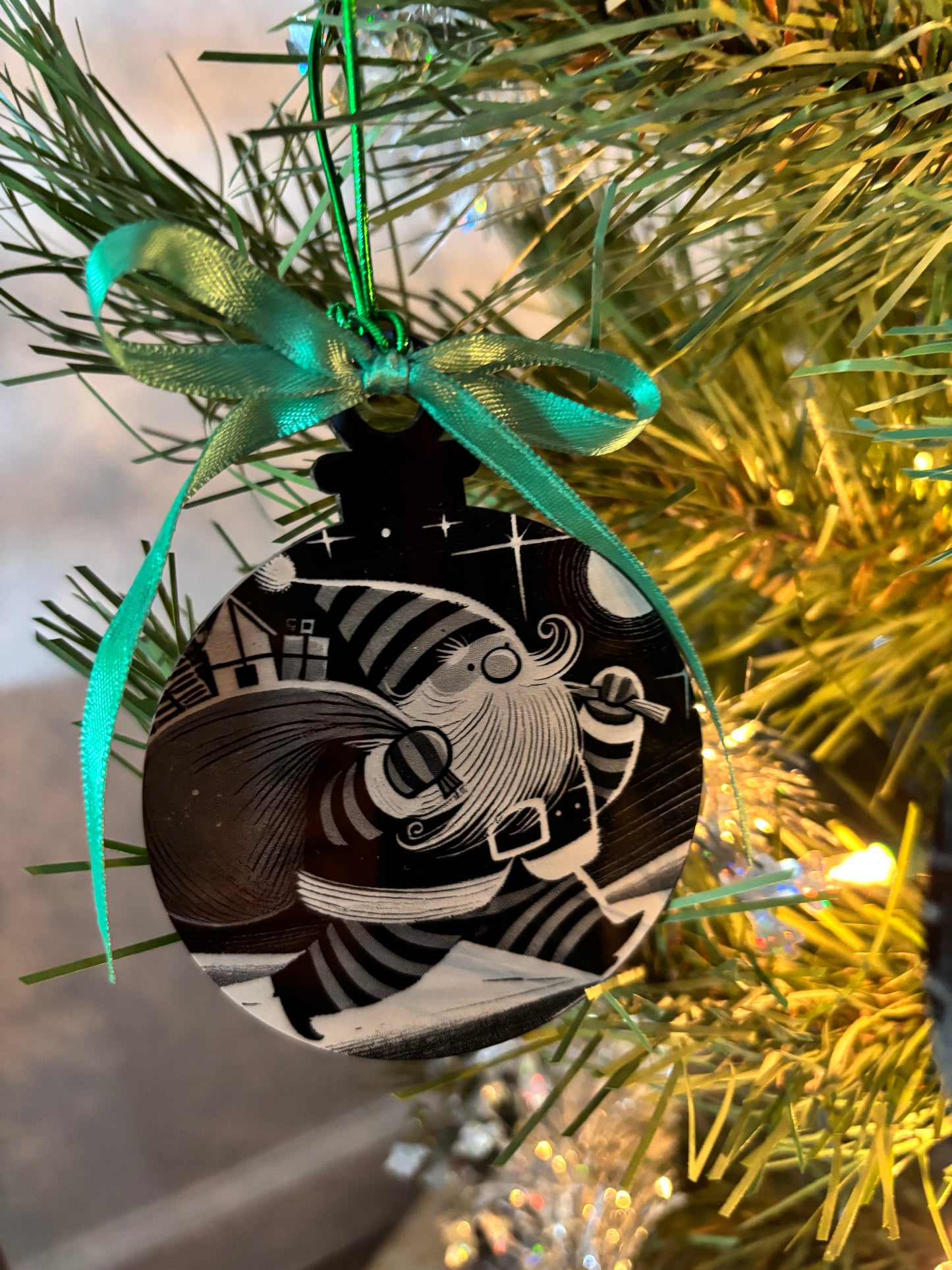 Black acrylic ornament