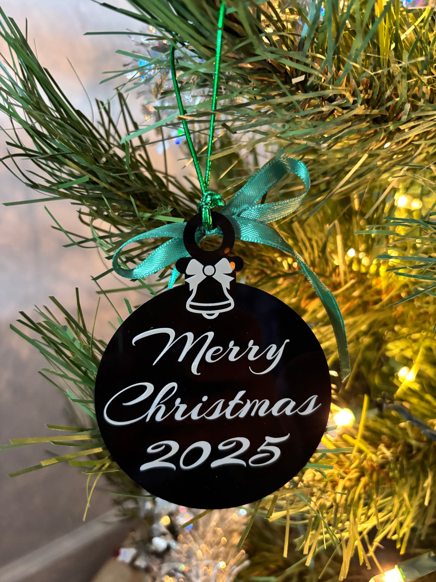 Black acrylic ornament