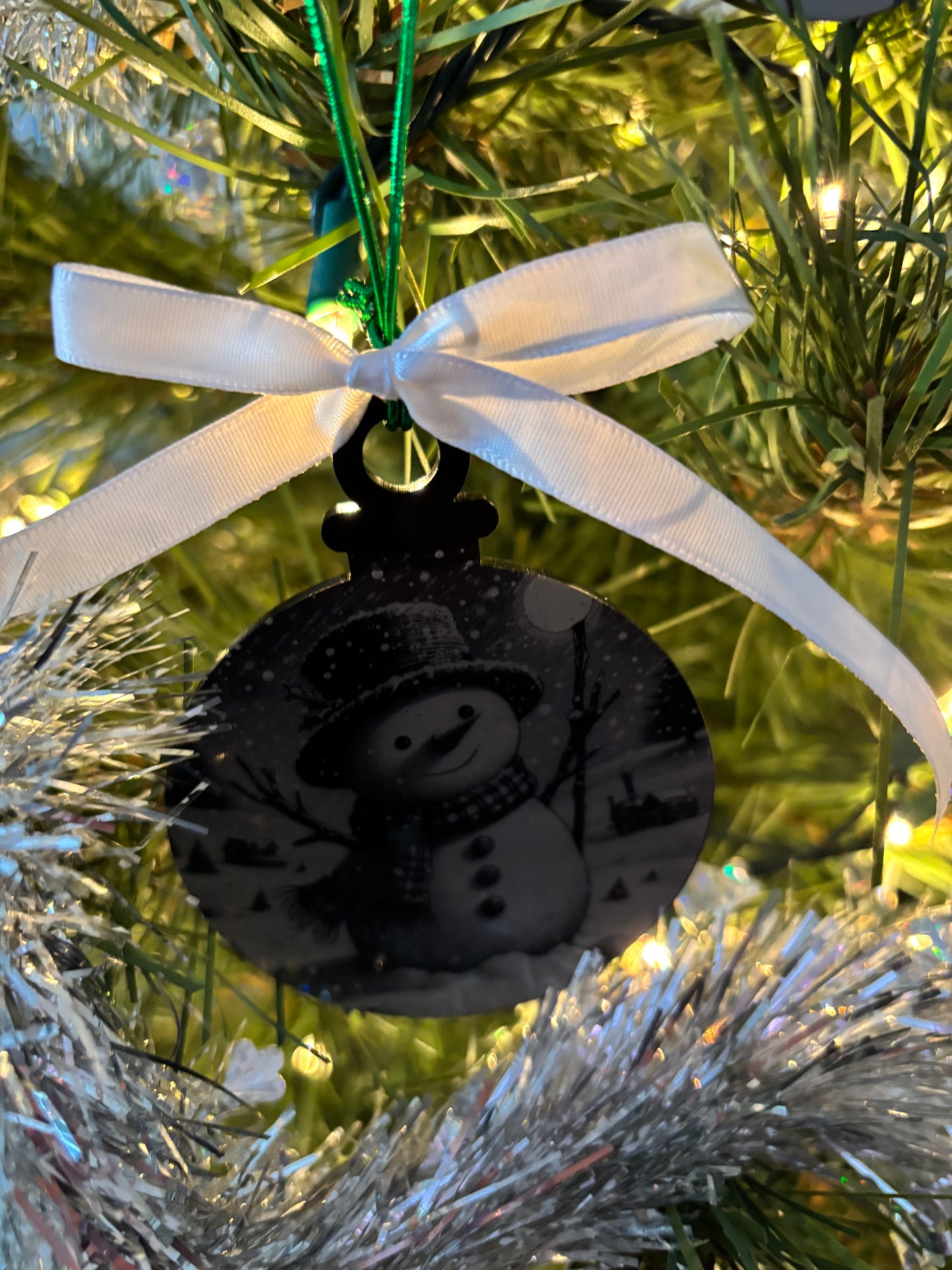 Black acrylic ornament