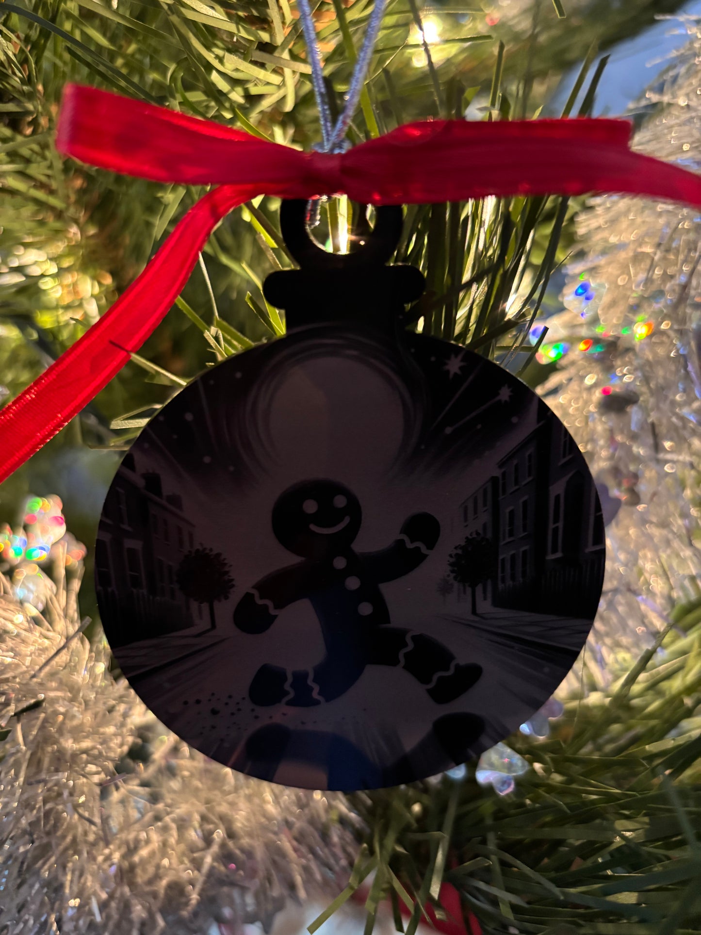 Black acrylic ornament